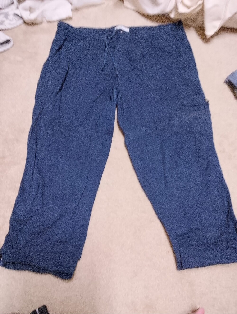 2 Pair Sonoma Roll Up Pull On Capris Navy And Black Size 18